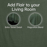 Anko Lyla Throw for Living Room, Bed, Couch, Chair, Gift | Soft & Cozy Decorative AC Blanket | Reversible & Breathable Ultra Soft & Lightweight Sofa Runner Quilt with Tassles |152 x 127cm, Green